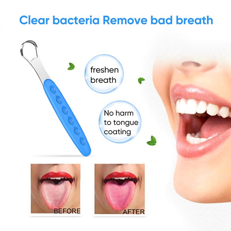 Sestball New Version Tongue Scraper Cleaner for Adults & Kids, Medical Grade Metal Tongue Brushes Set for Fresh Breath Dental Eliminate Bad Breath in Seconds (4 pcs) - Image 4